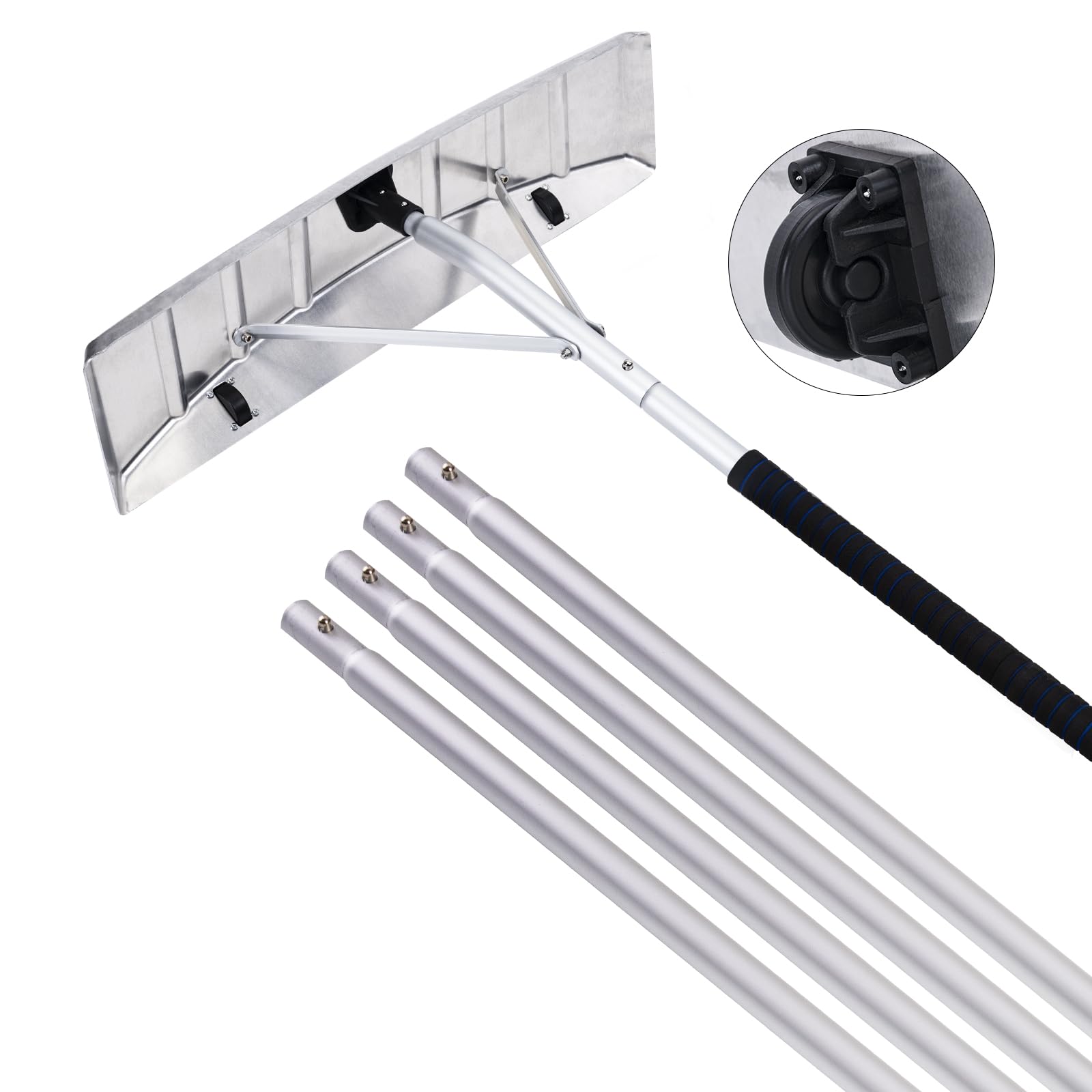 Change Moore Scratch Free Snow Roof Rake with Wheels for Snow Removal, 4.78’-19.