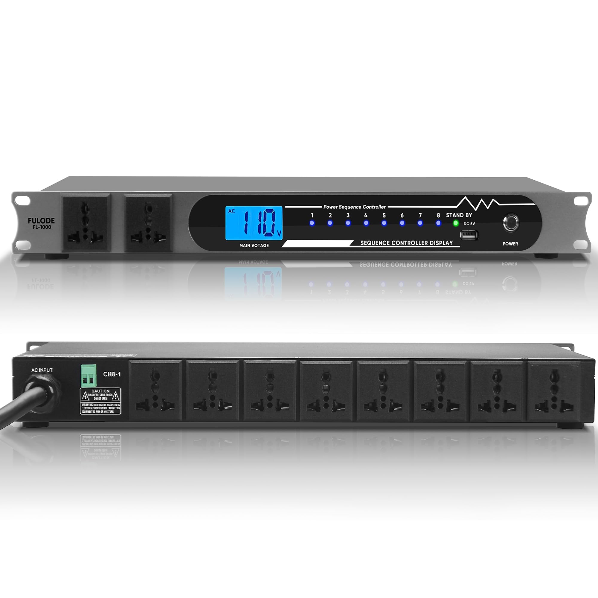 FULODE Power Conditioner Rack Mount for Audio Equipment DJ Power Sequencer | 200