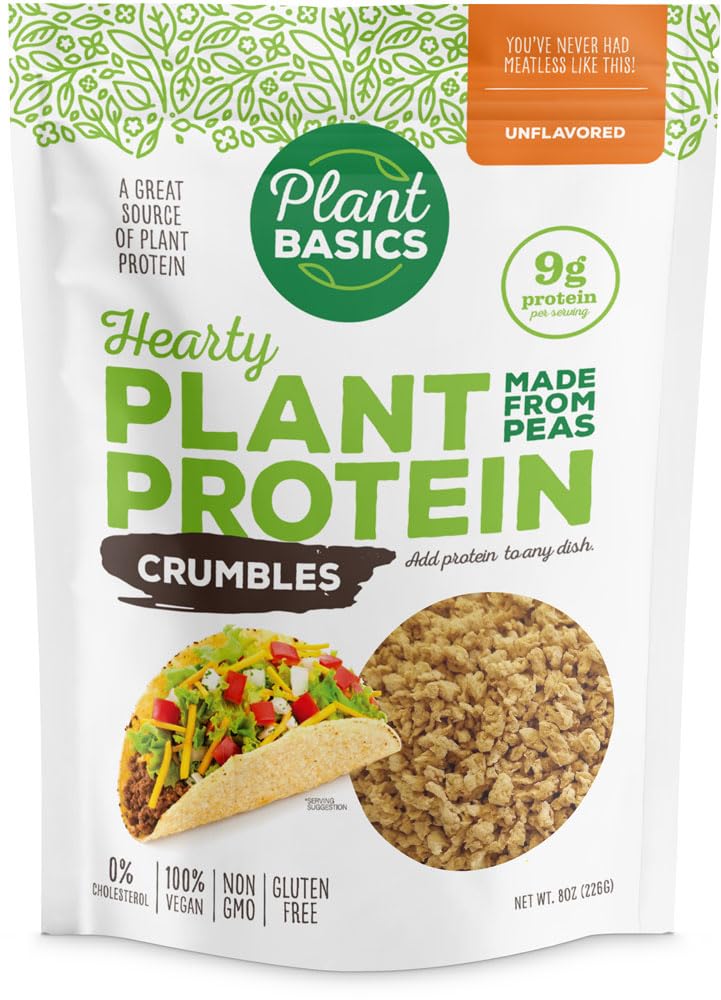 Plant Basics - Hearty Plant Protein - Unflavored Crumbles, 8 oz, Made from Peas,