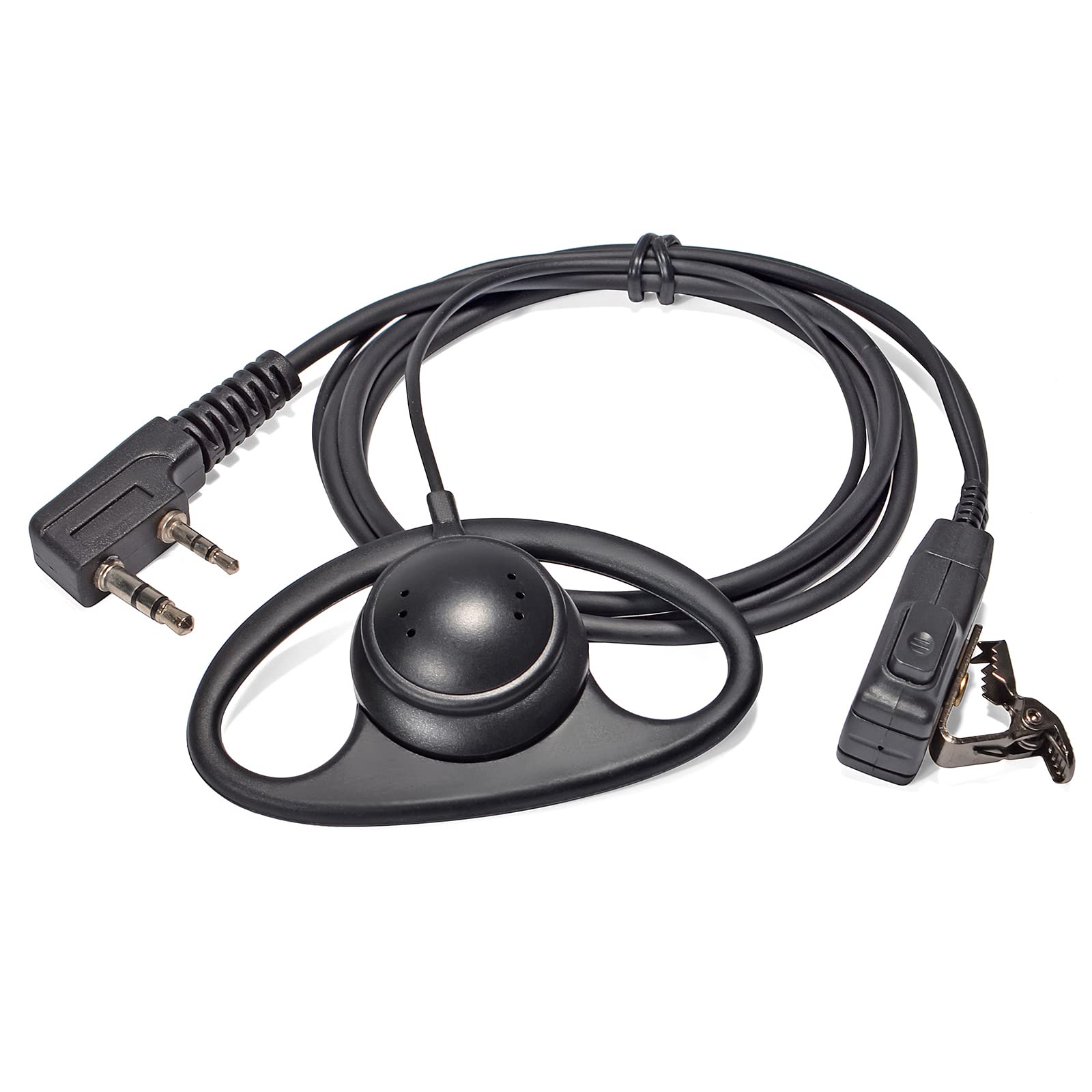 HYSHIKRA D-Shape Walkie Talkie Earpiece with Mic Headset | Compatible with Baofe
