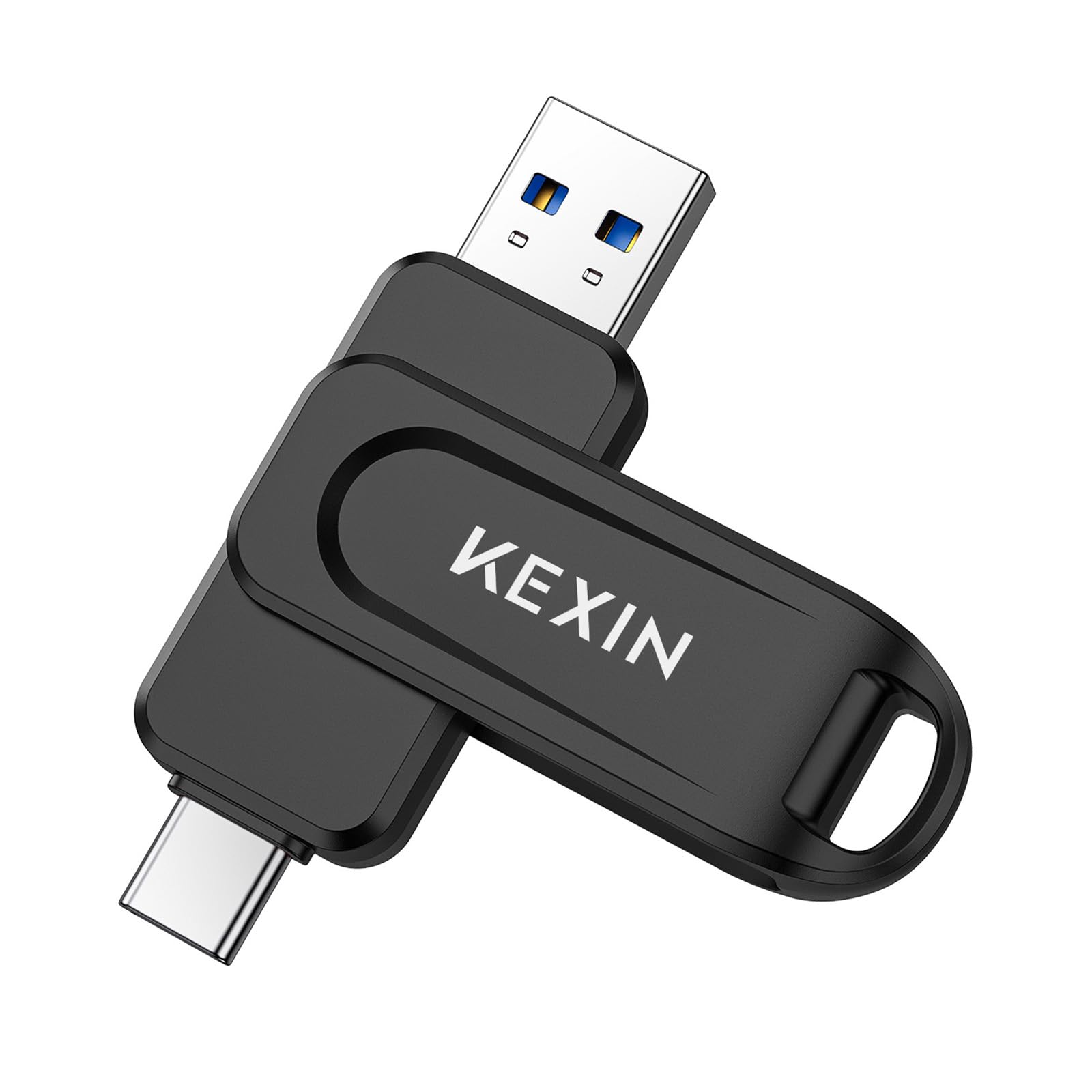 KEXIN 256GB Flash Drive Dual USB C Thumb Drive USB-A & Type-C 100MB/s Swivel USB