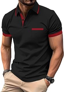 zitysport Polo Shirts Men Short Sleeve Sport Tennis Shirt Breathable Functional with Pocket Shirts Summer Golf Outdoor Slim Fit Polo Shirt Men Golf Chest Pocket Regular Fit Tshirt