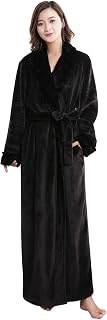 Hellomamma Women Fleece Dressing Gown: Ankle Length Soft Warm Bathrobe