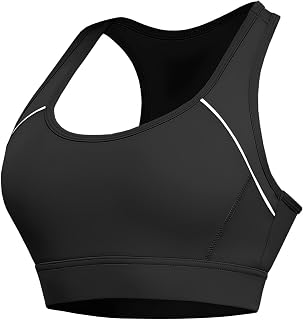 Paeceioni Women's Sports Bra, High Support, White, Regular