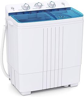 Giantex Washing Machine, 20Lbs Capacity, Washer and Spinner Combo, Portable Compact Twin Tub 12Lbs Washing and 8Lbs Spinning, Inlet and Drain Hose, Laundry Washer for Apartment RV Dorm
