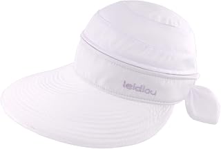 XIAOHAWANG Women Sun Visor Hats UPF 50+ Wide Brim Summer Caps UV Protection Ponytail Hat Detachable Beach Cap