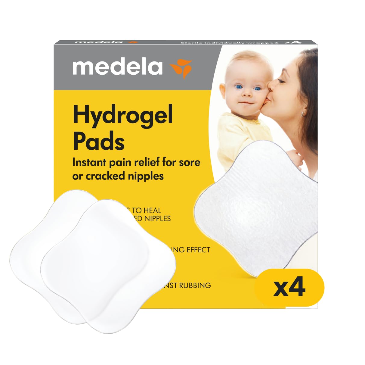 Medela Soothing Hydrogel Pads for Nipples, Reusable 24 Hours, Pack of 4 | Instan