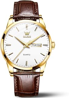 OLEVS Men's Casual Analog Quartz Watch, Large Face Minimalist Luxury Stainless Steel Watches, Men Luxury Luminous Waterproof Easy to Read Date Watch, Belt Watch