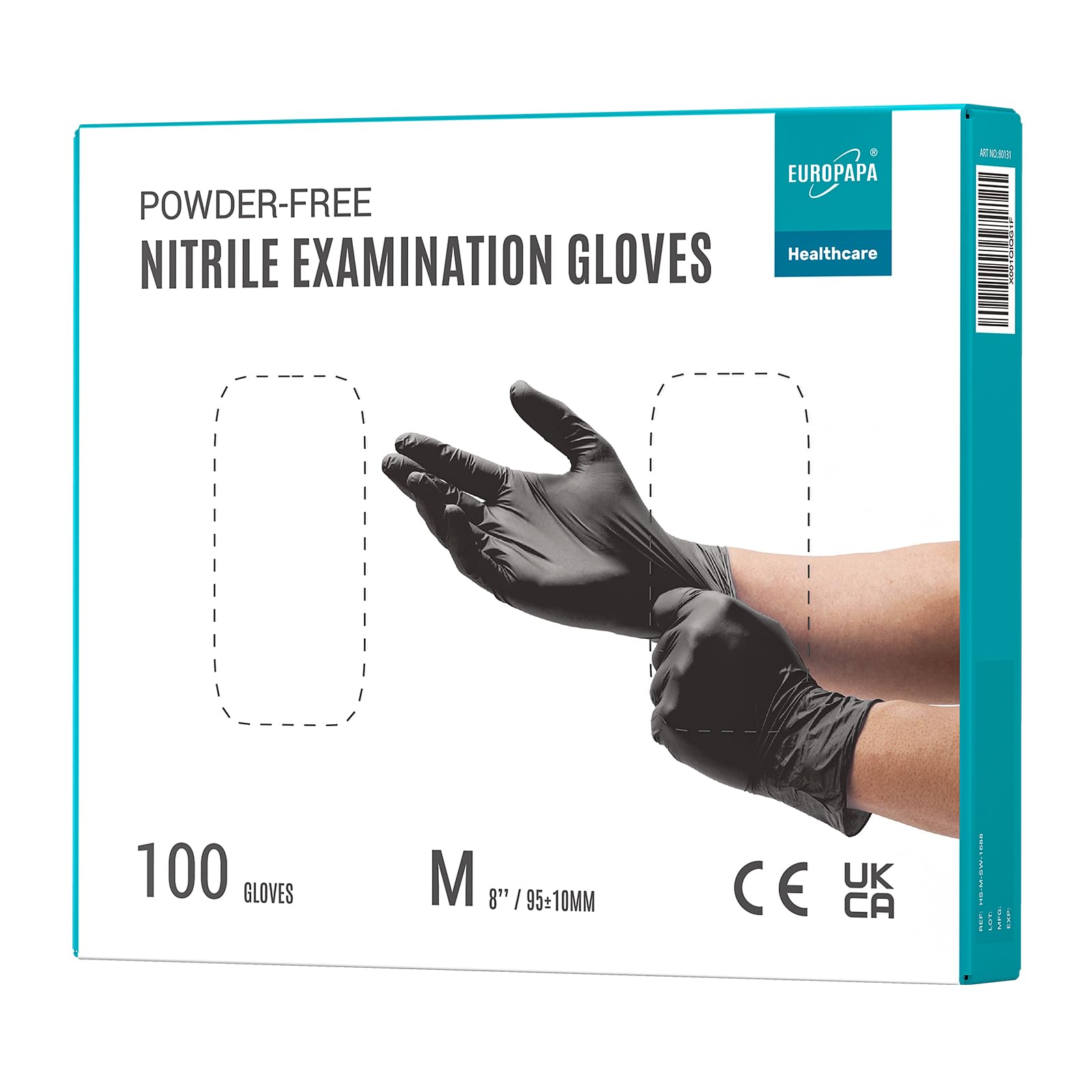 EUROPAPA 100 x Nitrile Gloves Box Disposable Gloves, Examination Gloves, Nitrile