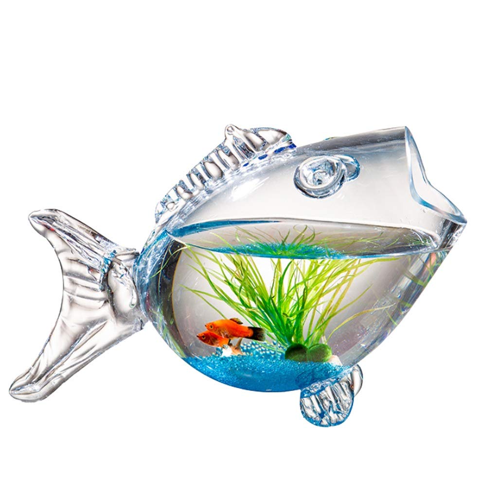 Fish Bowls Creative Fish Tank Aquarium Fish-Shaped Glass Fish Tank Goldfish Tank