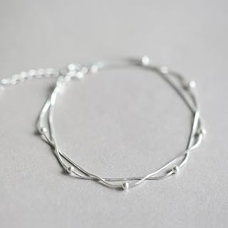 925 Sterling Silver Layered Heart Beaded Bracelets for Women and Teens | Fashion Link Chain Bracelet | Great Jewelry Gift