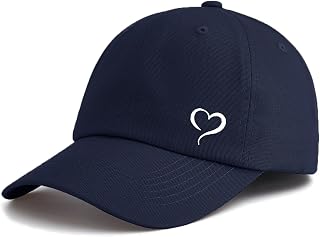 Heart print baseball cap, adjustable size, lightweight sun hat, suitable for outdoor daily wear