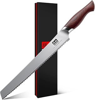 SHAN ZU 10 Inch Bread Knife, Razor Sharp Sourdough Slicing Knife
