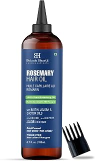 Botanic Hearth Rosemary Hair Oil for Hair & Scalp, 6.7 Fl Oz | Lightweight Hair Oil for Daily Hair Care, Suitable for All Hair Types