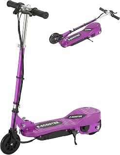 HOMCOM Kids Electric Scooter 5 in for Ages 7-14 Adjustable Height | Foldable Kids Scooter, 120W Motor, Up to 12km/h, 10km Range