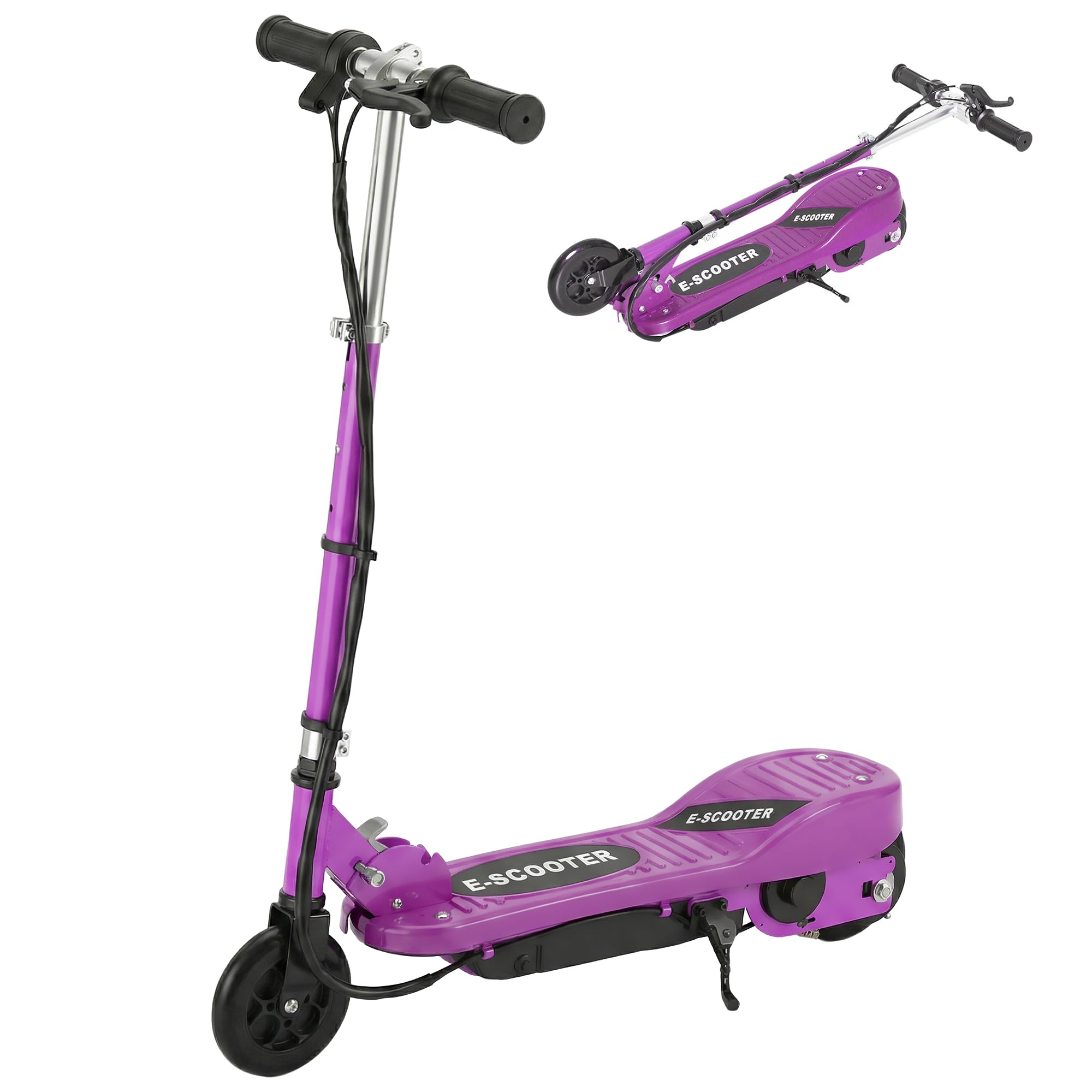 HOMCOM Kids Electric Scooter 5 in for Ages 7-14 Adjustable Height | Foldable Kid