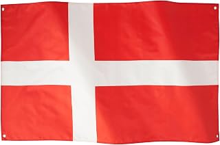 Runesol Denmark Flag 3x5, 3x60 Inch, Danmark Dannebrog 4 Eyelets, Brass Grommet On Each Corner, Denmark Flag, Premium Flags, Waterproof, Indoor, Outdoor