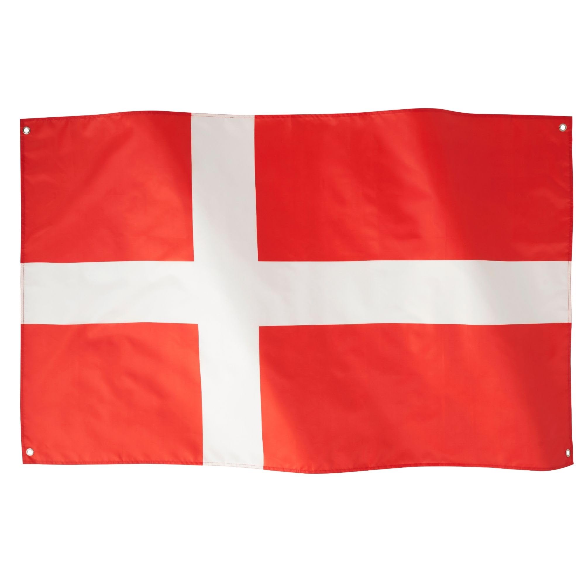 Runesol Denmark Flag 3x5, 3x60 Inch, Danmark Dannebrog 4 Eyelets, Brass Grommet 