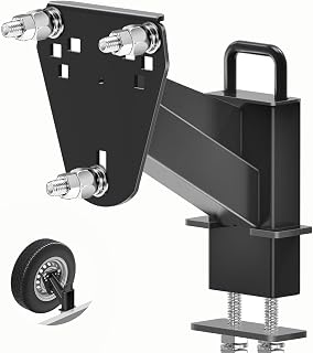Stake Pocket Spare Tire Carrier,Spare Tire Mount Bracket for Trailer,Powder Coat Steel Black, Fits Most 4 &amp; 5 &amp; 6 &amp; 8 Lugs Wheels on 4", 4.5'', 4.75'', 5", 5.5",6" or 6.5" Bolt Patterns (4-6.5 Inch)