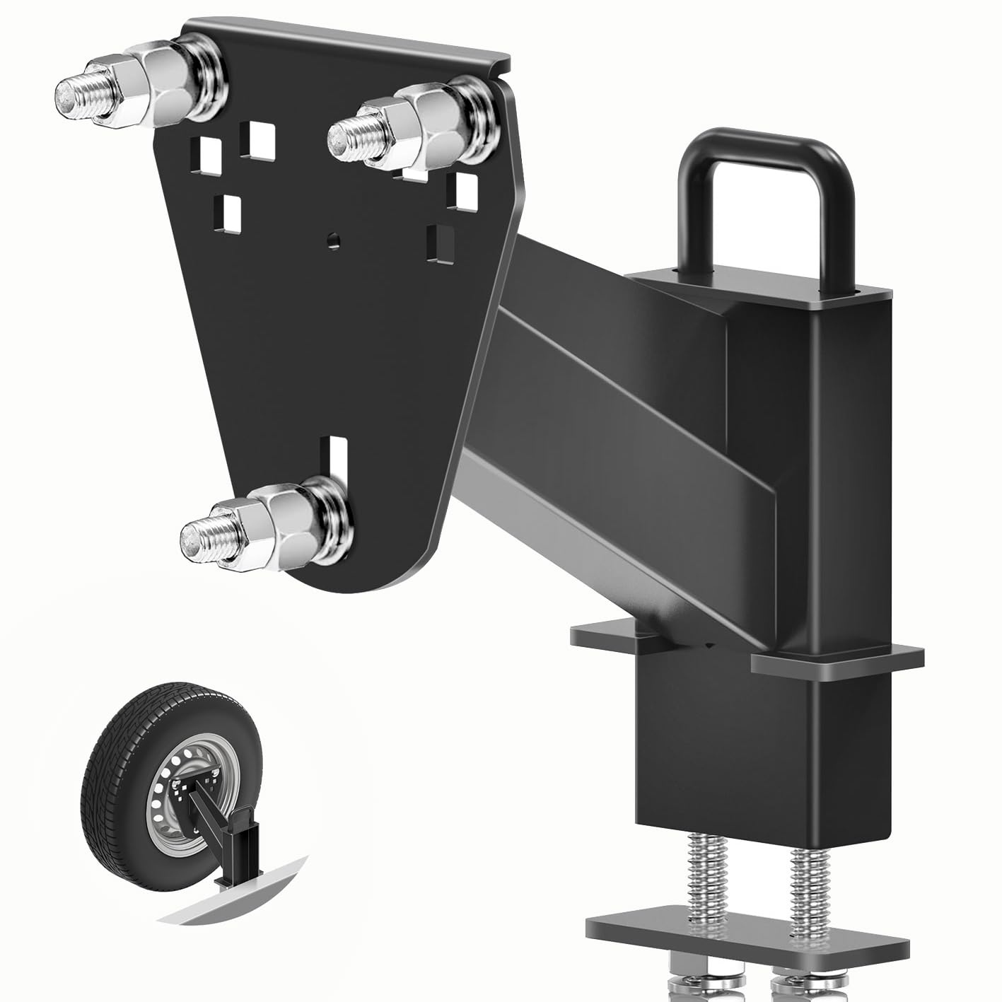 Stake Pocket Spare Tire Carrier,Spare Tire Mount Bracket for Trailer,Powder Coat