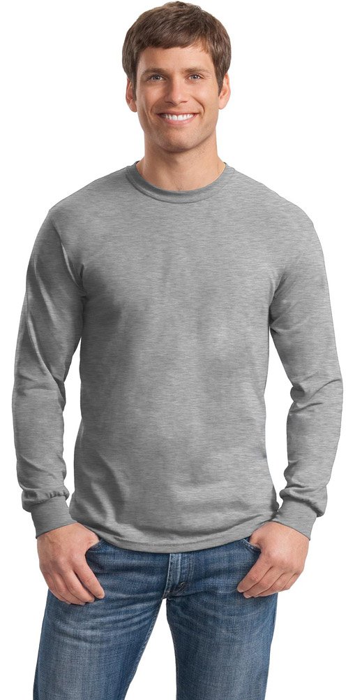 Gildan Mens DryBlend 50 Cotton/50 Poly Long Sleeve T-Shirt, XL, Sport Grey