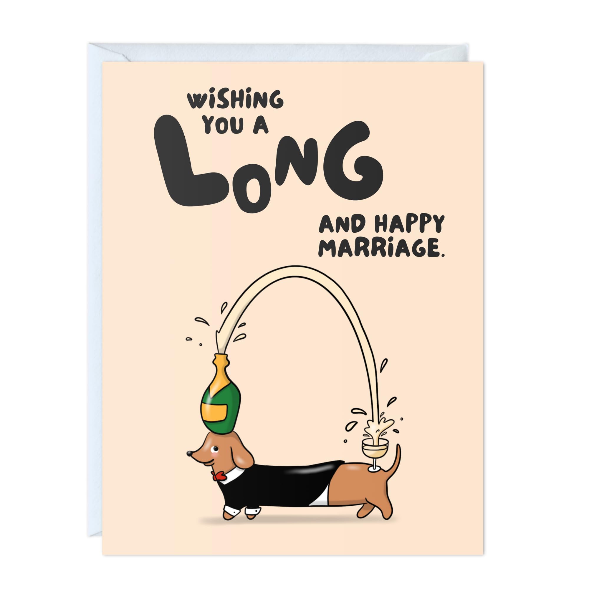Dog Wedding Card for Bride, Groom, Bridesmaid, Bachelorette, Couple, Husband, Wi