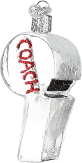 Old World Christmas Coach's Whistle Glass Blown Ornament for Christmas Tree, Handcrafted Holiday Decoration, Sports Collection