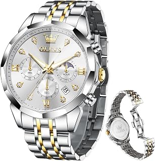 OLEVS Luxury Men's Watches Luxury Casual Style Big Dial Stainless Steel Waterproof Business Analog Luminous Date Watches for Men