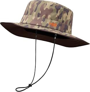BASSDASH UPF 50+ Water-Resistant Fishing Bucket Hat with Laser Perforated Mesh Adjustable for Men Women Outdoor Hiking