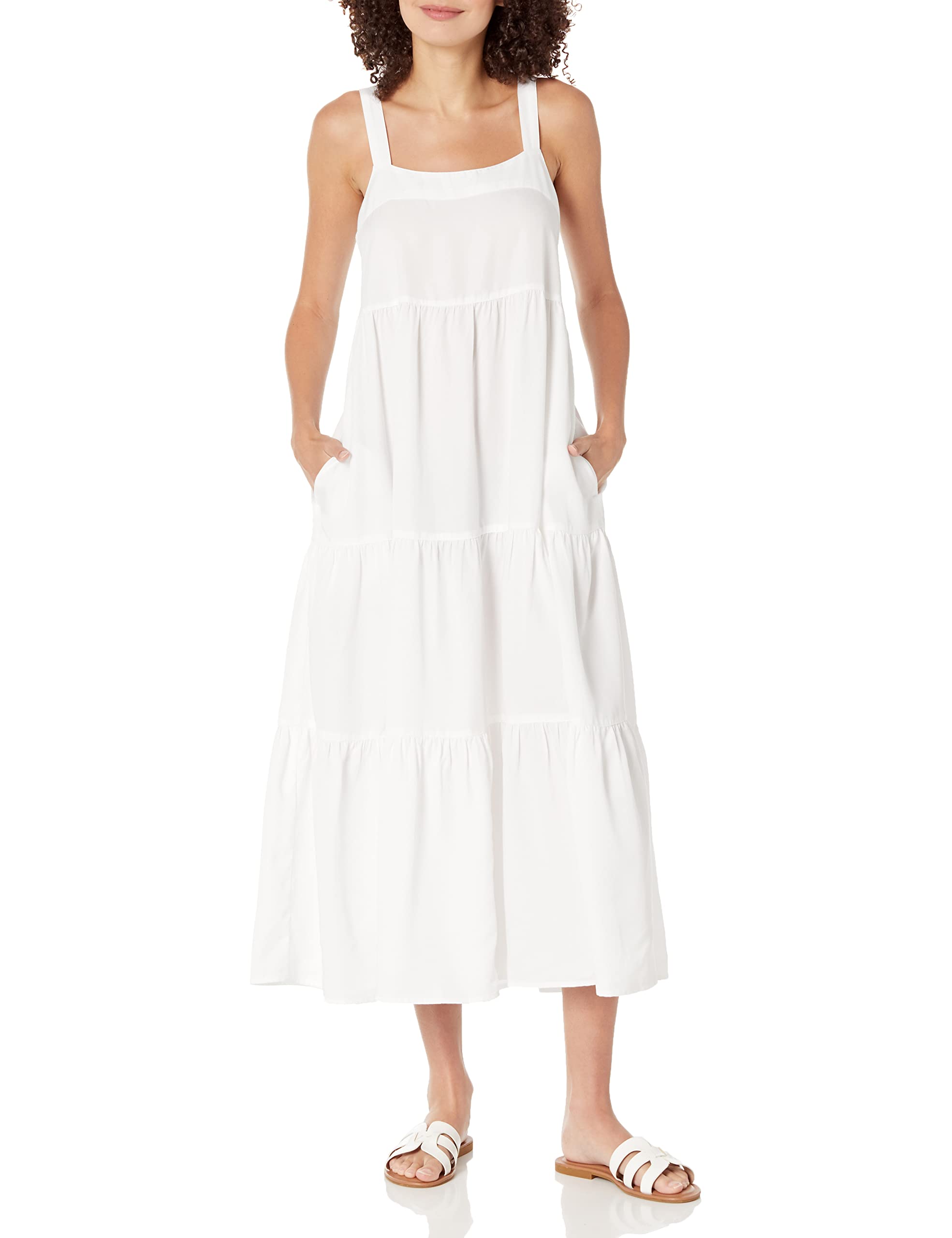 The Drop Britt Robe Longue Évasée à Volants pour Femme