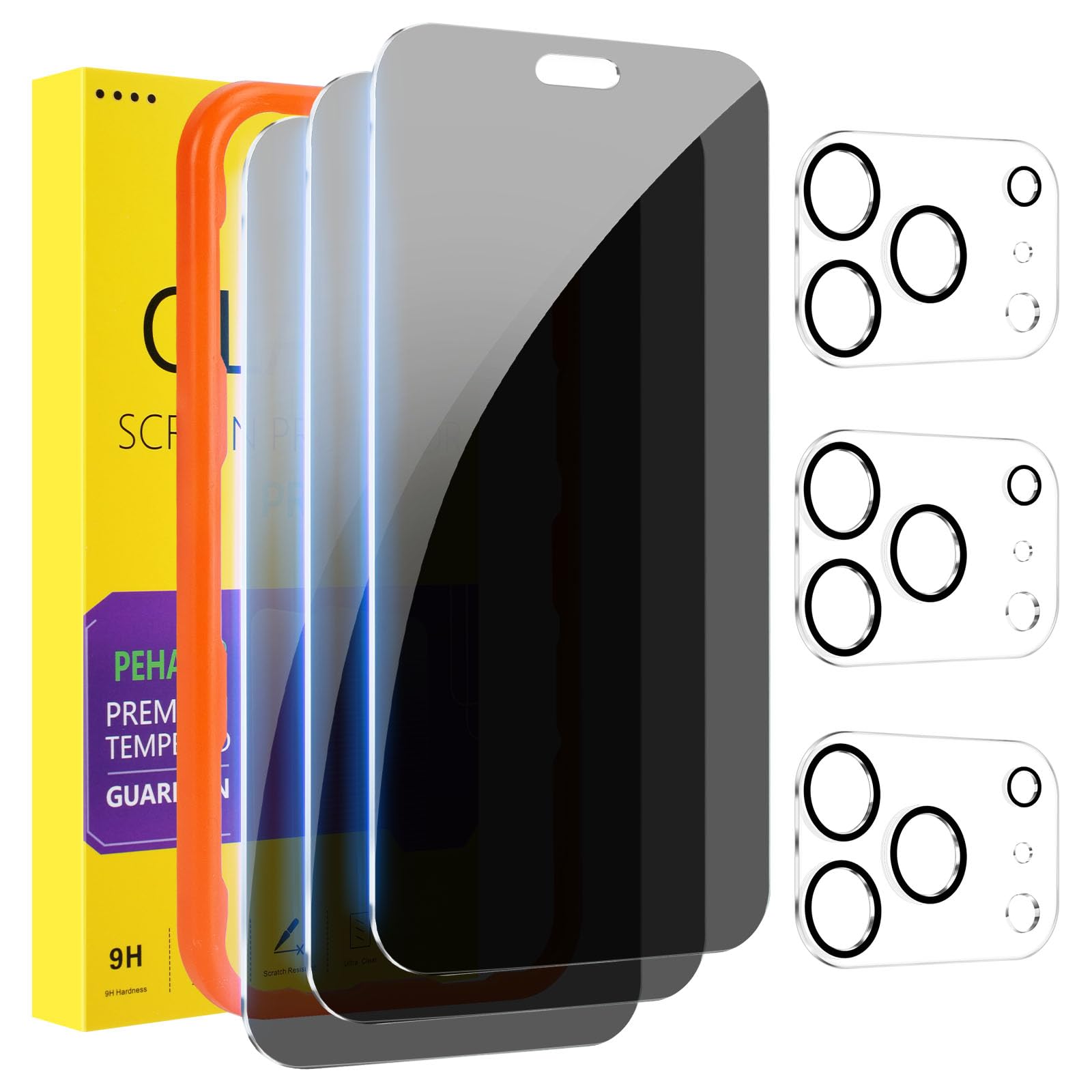 PEHAEL for iPhone 18 Pro Max Privacy Screen Protector+Camera Lens Protector | 3+