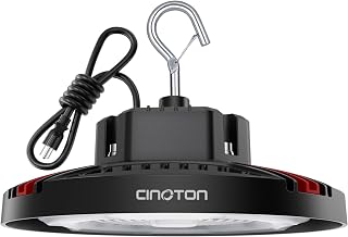 CINOTON 160W UFO LED High Bay Light, Aluminum LED Shop Lights with 24000LM, 5000K Commercial Bay Lighting for Warehouse Garage Workshop Factory, 6' Cable & Safety Rope, ETL Listed 1 Pack