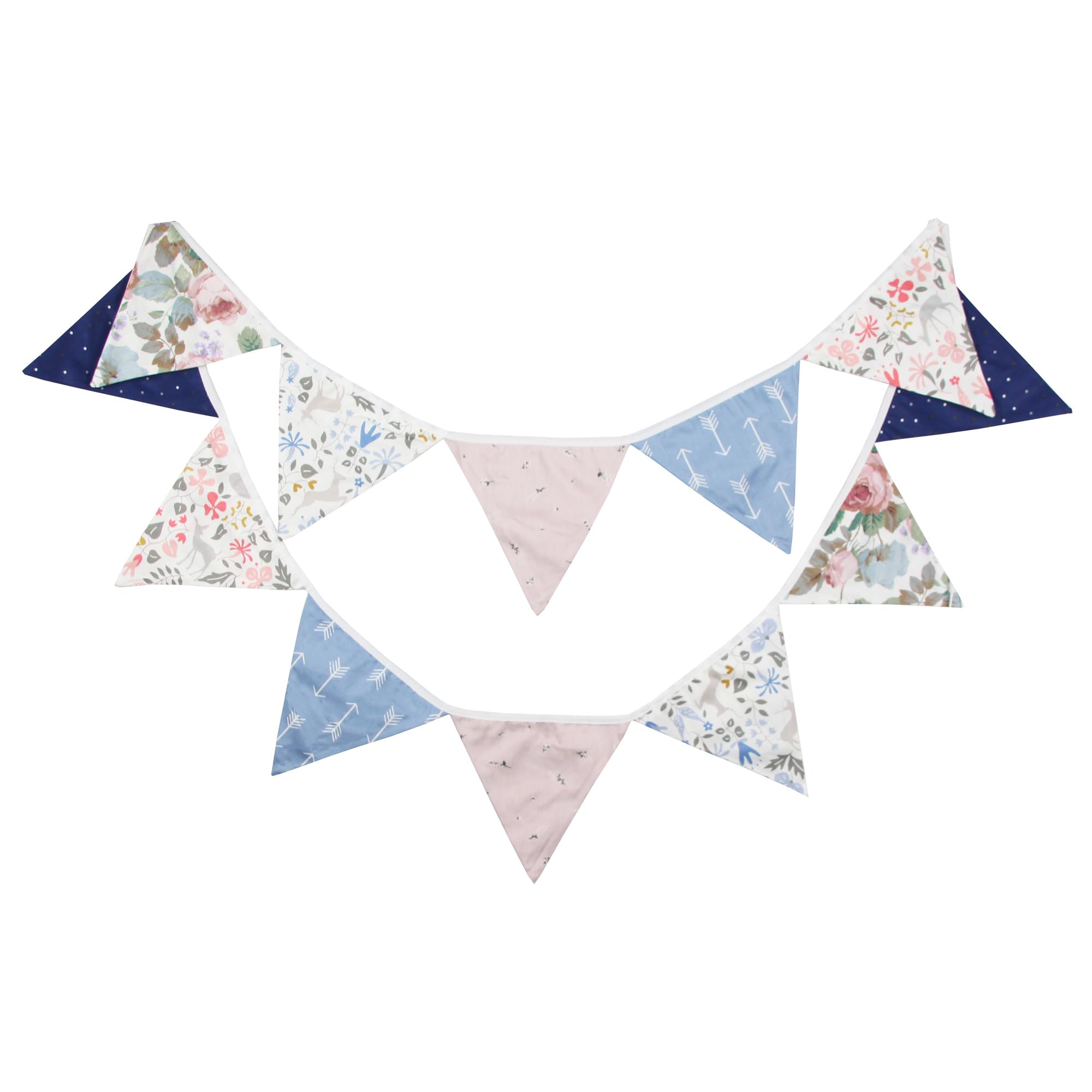 G2PLUS 3.3M Triangle Flags, Cotton Pennant Flags, 17 x 17 cm, Garlands of Flags 