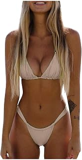 Generico Thong Swimsuit Women Sea Sexy Swimwear with Two Swimsuits Thong Bikini Two Piece Bikini Cut Brazilian Push-up Swimsuit