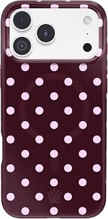 VELVET CAVIAR for iPhone 18 Pro Max Case | Cherry Cola Polka Dot | Compatible with MagSafe | 16ft Drop Tested | Scratch Resistant | Cute Girly Protective Cover for Women | Burgundy, Pink