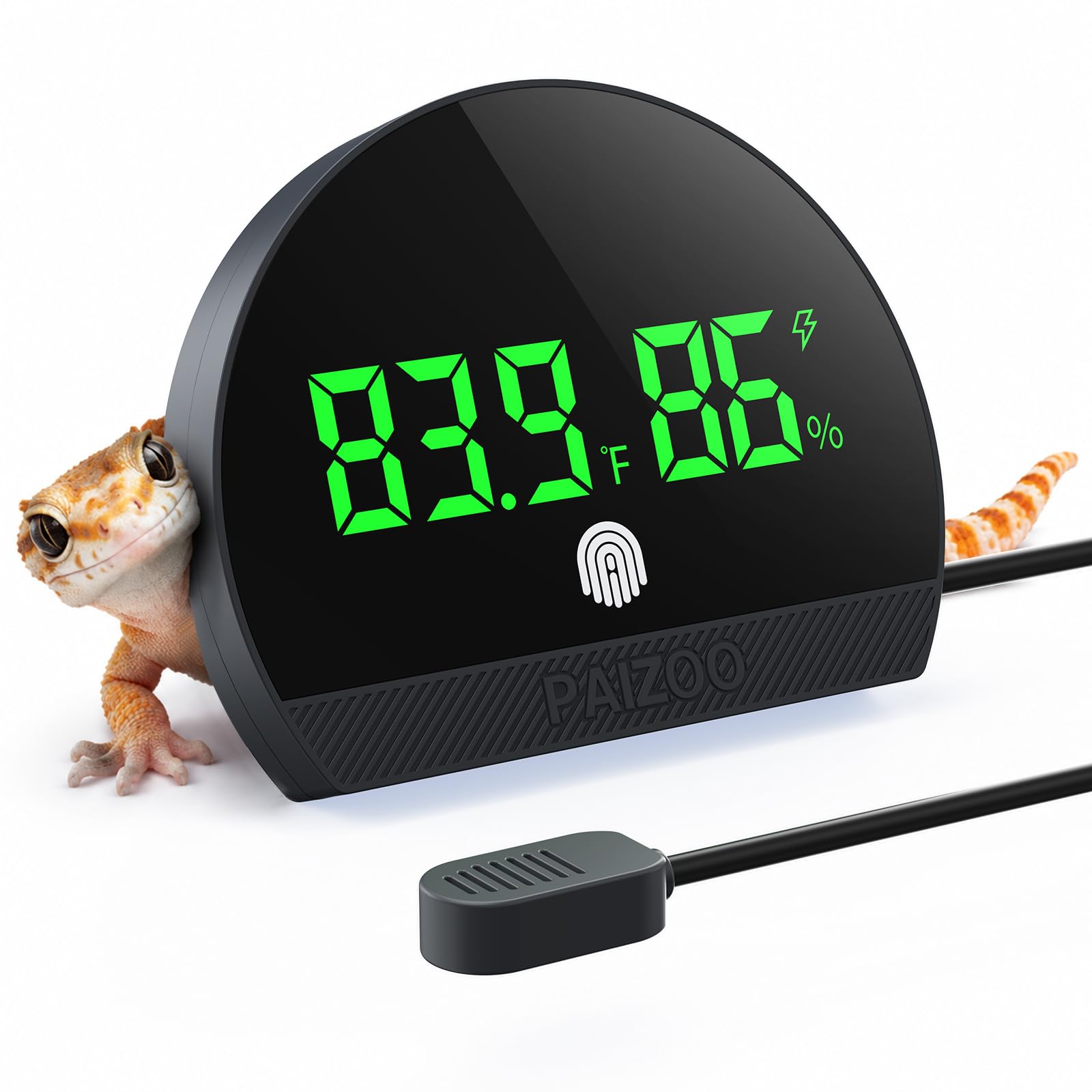 PAIZOO LED Rechargeable Reptile Thermometer Hygrometer Always-on Display | Tempe