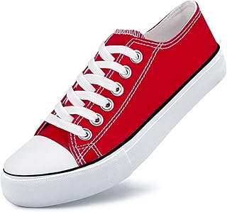 Unisex Low Top Lace Up Casual Canvas Shoes for Women and Men, Comfortable Lightweight Classic Fashion Sneakers Popular 2026