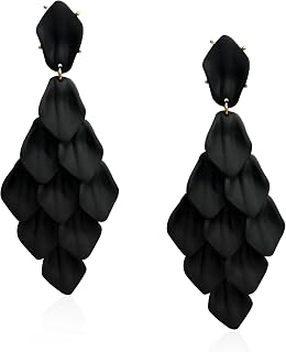 Acrylic Petal Flower Chandelier Earrings for Women Statement Jewelry Long Drop Tassel Dangle Earrings