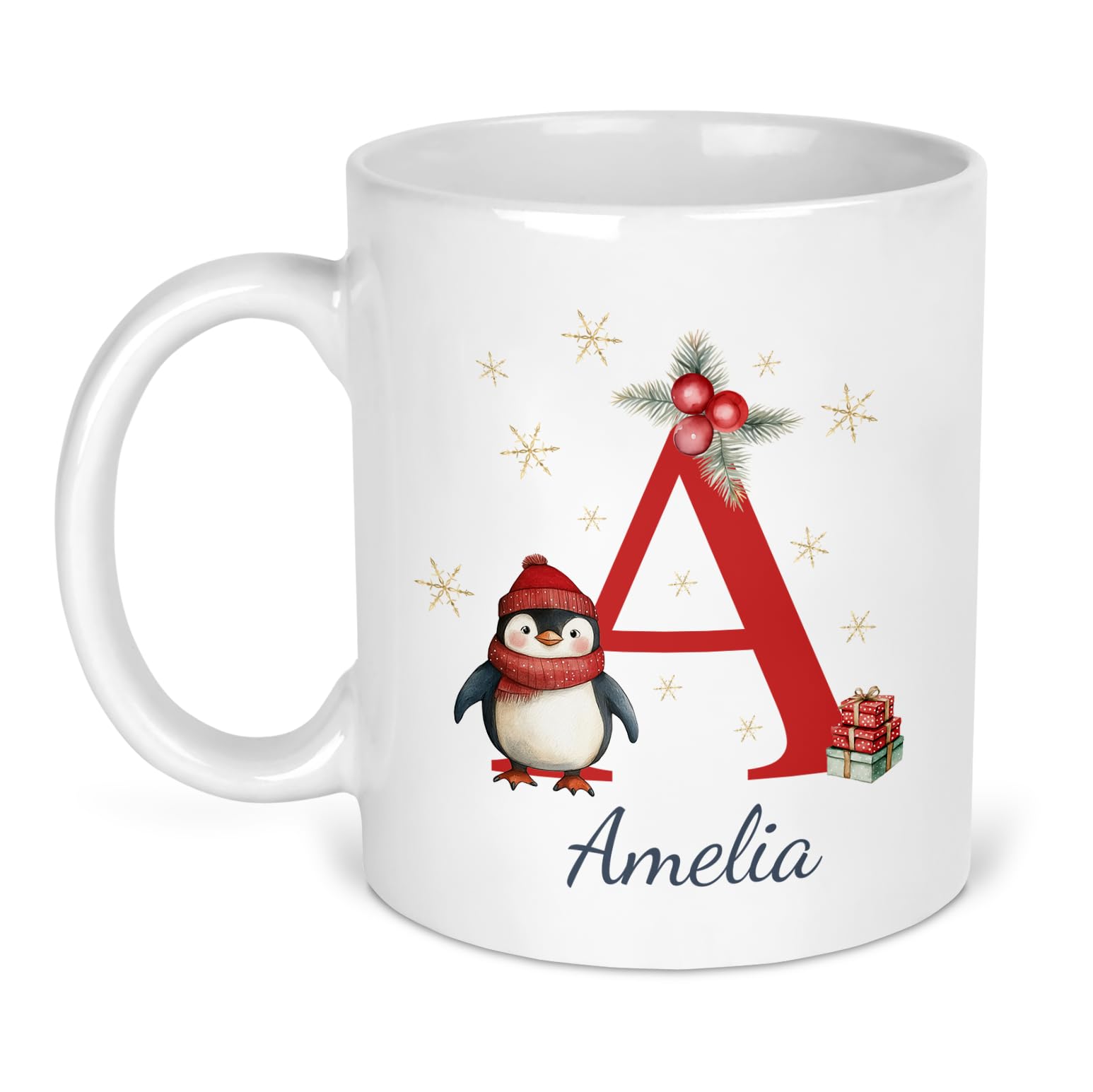 Chicken Craft Personalised Christmas Mug with Custom Initial & Name - Festive Co