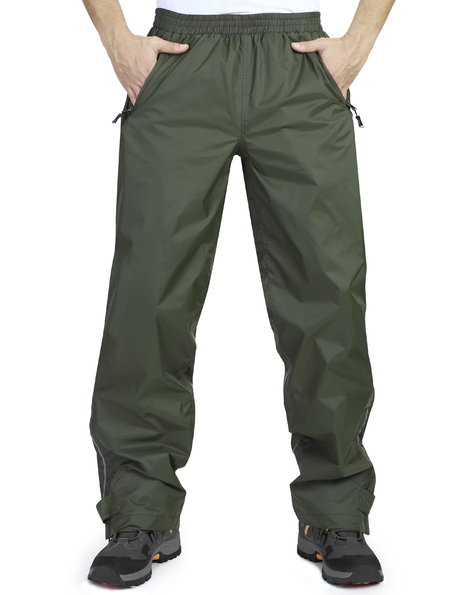 33,000ft Men's Waterproof Rain Pants Lightweight Hiking Pants Outdoor Windproof 