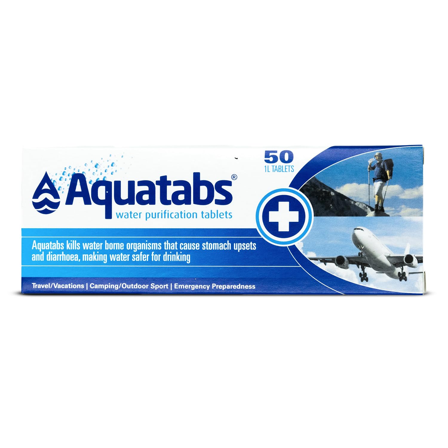 Aquatabs Water Purification Tablets - Emergency Water Treatment System - Portabl