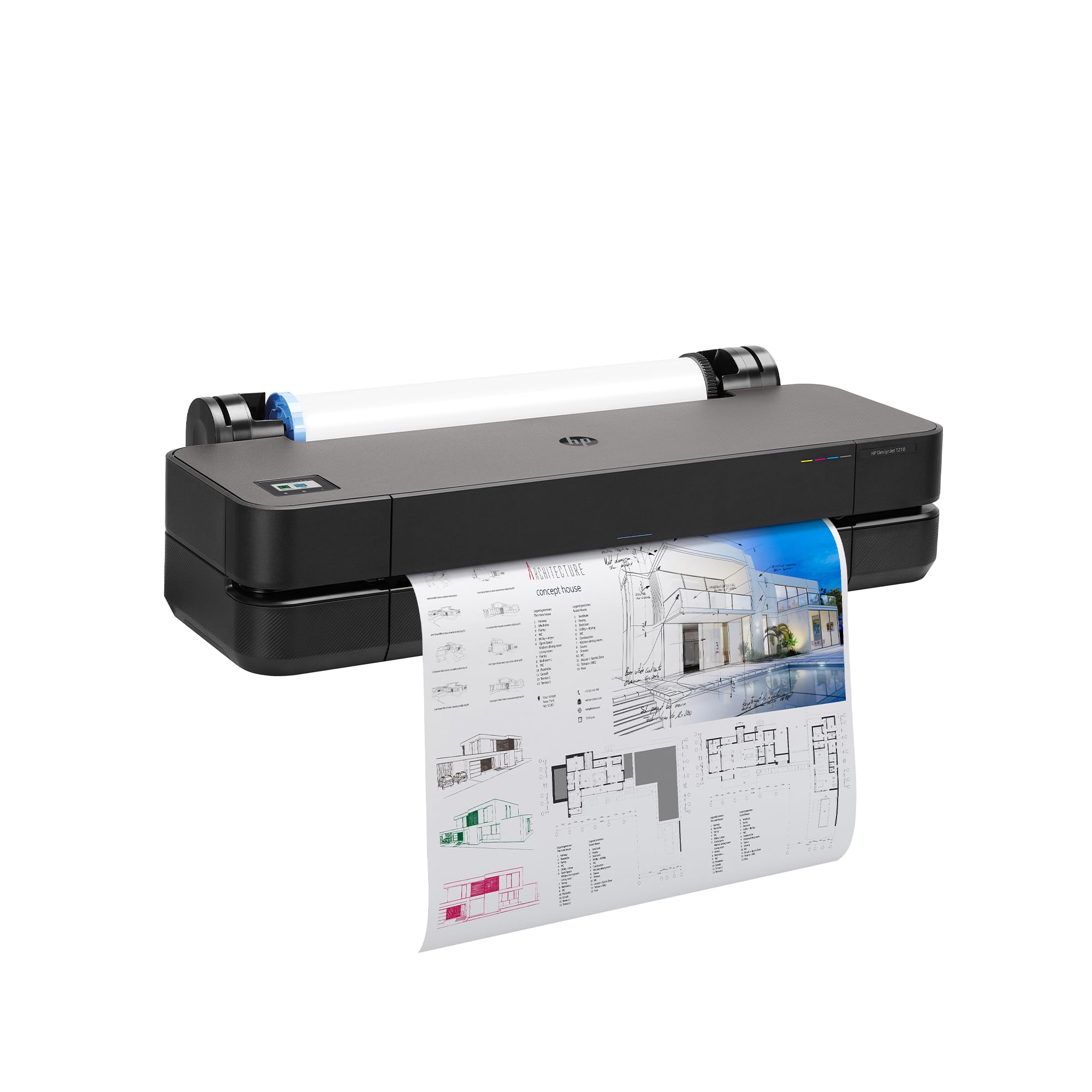 HP DesignJet T210 Large Format 24-Inch Plotter Printer for Easy CAD & Poster Pri