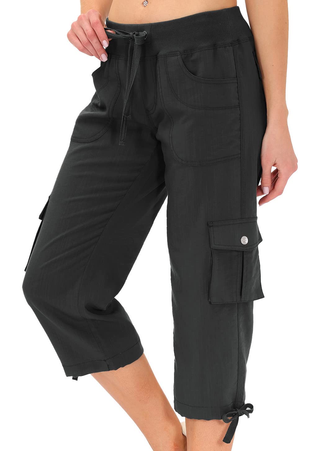 MoFiz Women's Capris with Pockets Loose Fit Casual Capris Pants Capris Pants Ele