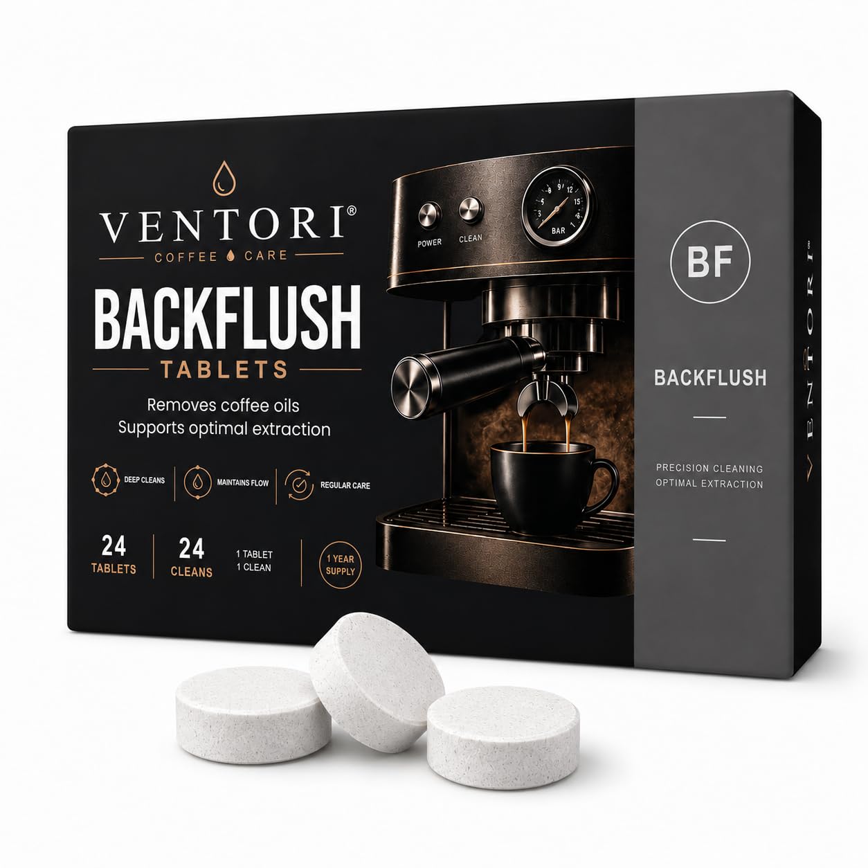 Espresso Machine Cleaning Tablets – 24 Backflush Tablets for Ninja Luxe Café Pre