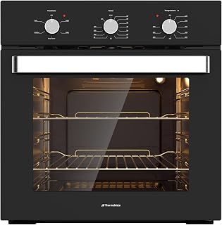 ThermoMate 24" Built-in Electric Wall Oven, ETL Certified, 2.8 Cu. Ft. Electric Wall Oven with 5 Cooking Functions, Black, Anti-Mistouch Knob, Removable 3-Layer Glass Door, 2200W