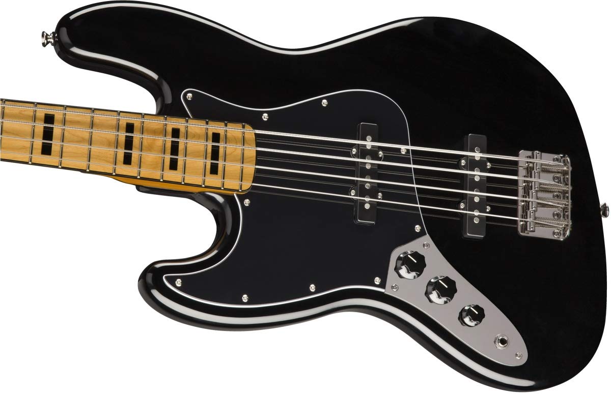 Squier Classic Vibe 70s Jazz Bass, Black, Left-Handed, Maple Fingerboard | Left-