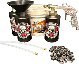 PB Blaster Surface Shield Amber Pro Undercoating Spray Gun &amp; Custom Threaded Funnel - 2 Wand Kit (3 W Quart Bottles)