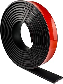 LSGCQ Neoprene Rubber Strips with Adhesive Backing Rubber Sheets | Neoprene Rubber Gasket Material for DIY Gaskets Crafts Pads Seals Warehouse Flooring, 1" Wide x 1/8" Thick x 10' Long