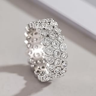 Silver Color Shiny Cubic Zirconia Ring Women Elegant Wedding Band Luxury Jewelry