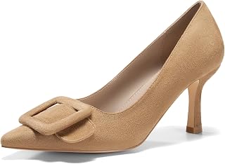 Coutgo Women's Closed Toe High Heel Pumps Dress Shoes Wedding Party Shoes
